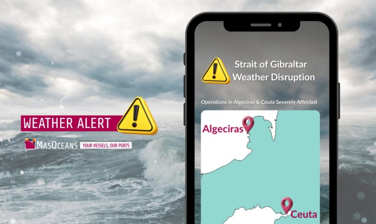 Strait of gibraltar weather disruption map_Ceuta_Algeciras ports