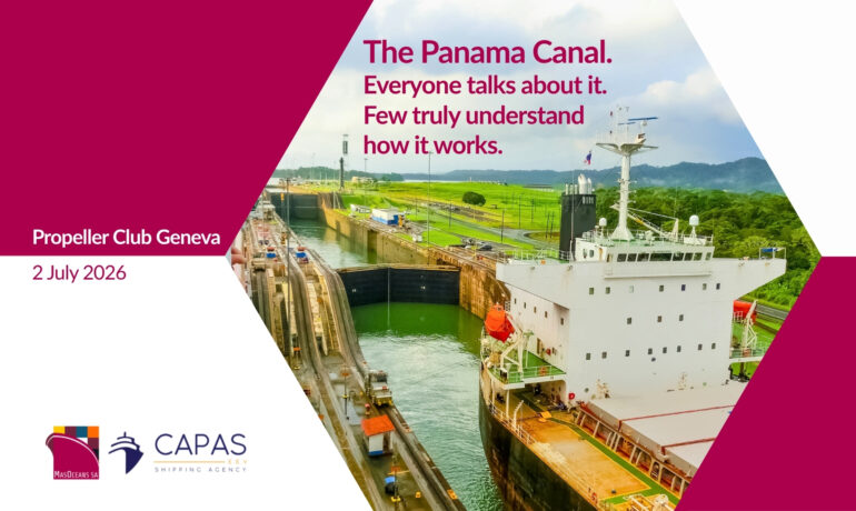 Panama Canal roundtable discussion hosted by the Propeller Club of Geneva featuring MasOceans and CAPAS EEV on 2 July 2026
