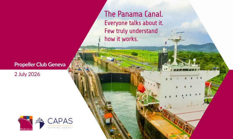 Panama Canal roundtable discussion hosted by the Propeller Club of Geneva featuring MasOceans and CAPAS EEV on 2 July 2026
