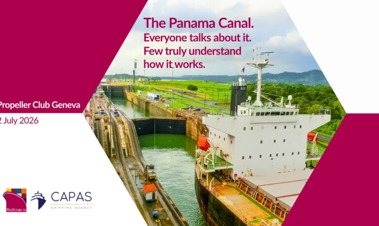 panama Canal roundtable discussion hosted by the Propeller Club of Geneva featuring MasOceans and CAPAS EEV on 2 July 2026