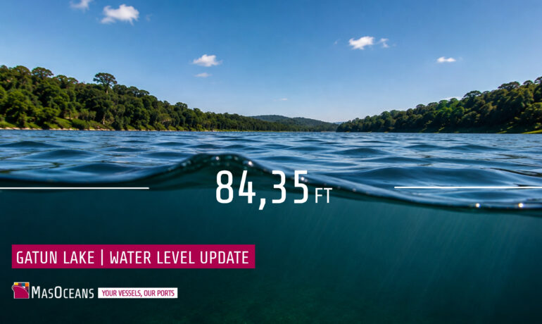 Gatun Lake water level update at 84.35 ft on August 17, 2026