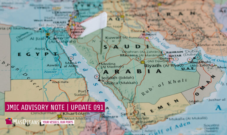 Middle East maritime security update based on JMIC Advisory Note, Update 091