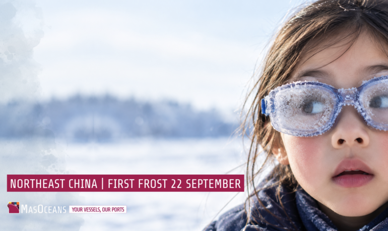 Alt Text: Northeast China first frost and colder weather conditions