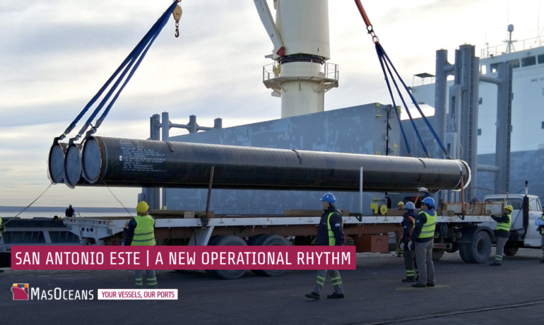 Project cargo operations at San Antonio Este, Argentina