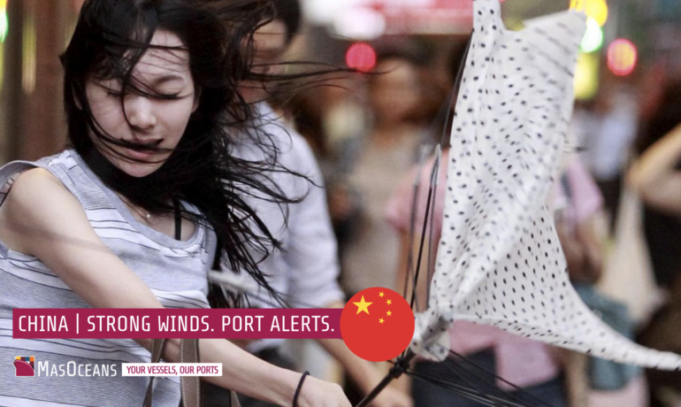 China port alerts following strong winds and Typhoon Champi in October 2026